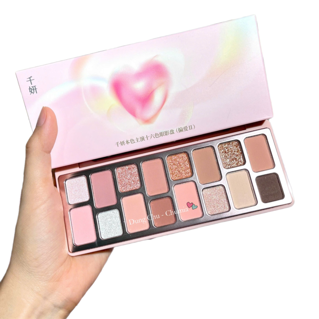 Phấn mắt Cheeryep Qianyan Natural Color 16 ô - #06 Hồng (trái tim hồng)