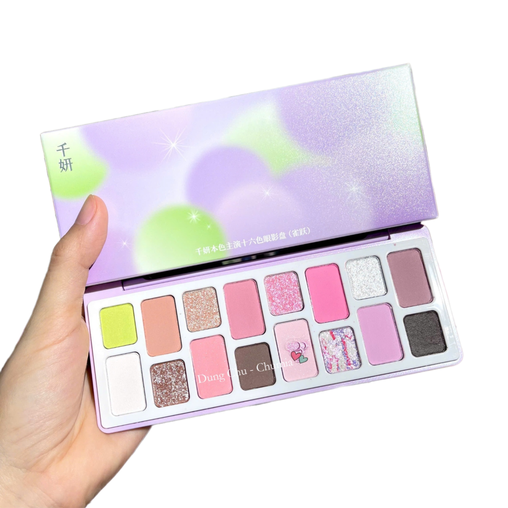 Phấn mắt Cheeryep Qianyan Natural Color 16 ô - #10 (bóng xanh tím) (Hàng Công Ty)