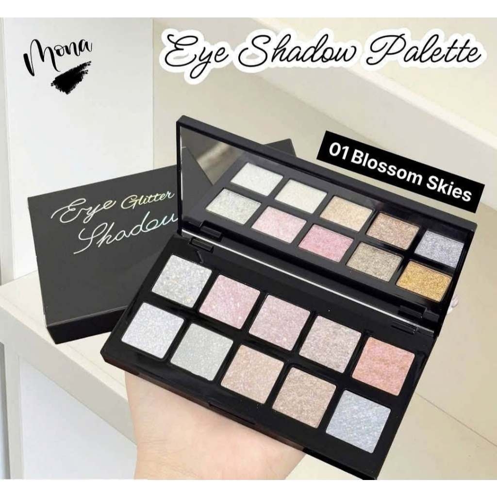 Bảng Nhũ Mắt Mona 10 ô - Màu 01 Blossom Skies