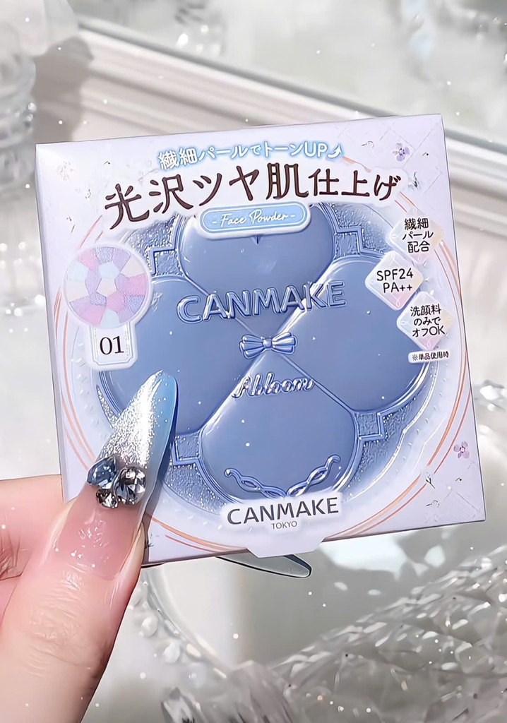 Phấn phủ CANMAKE marshmallow finish powder abloom - #01 (vỏ xanh bạc)
