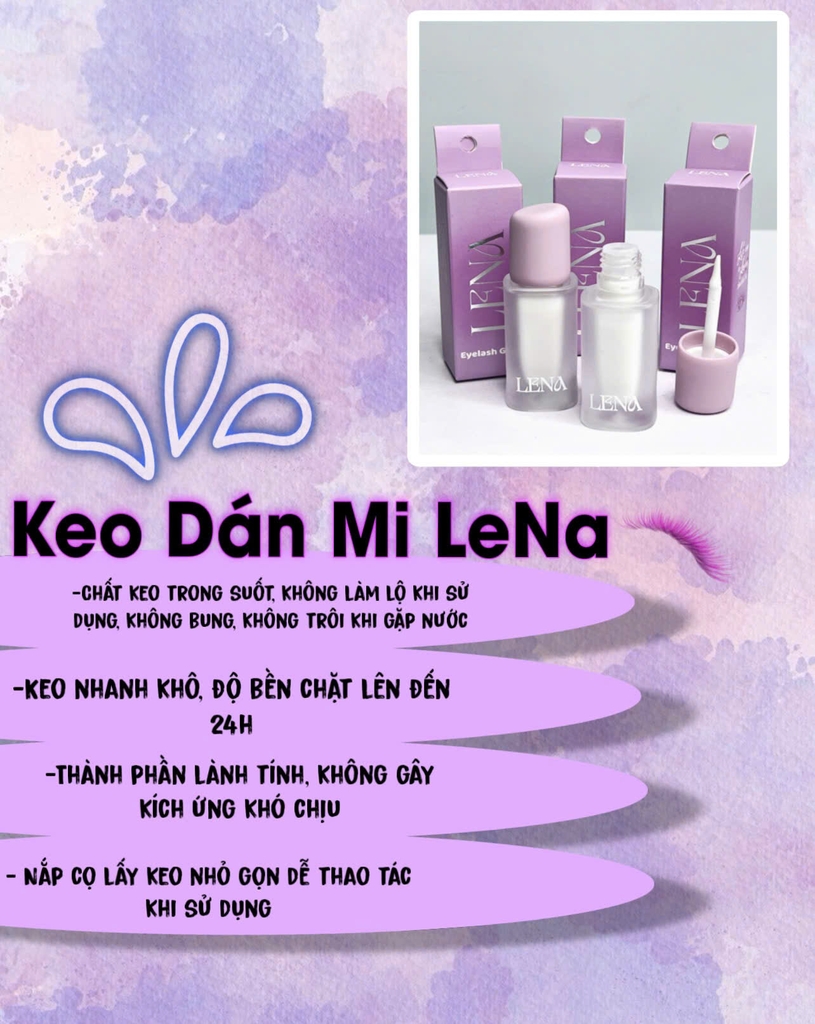 Keo mi LENA eyelash glue 5ml (tím mới)