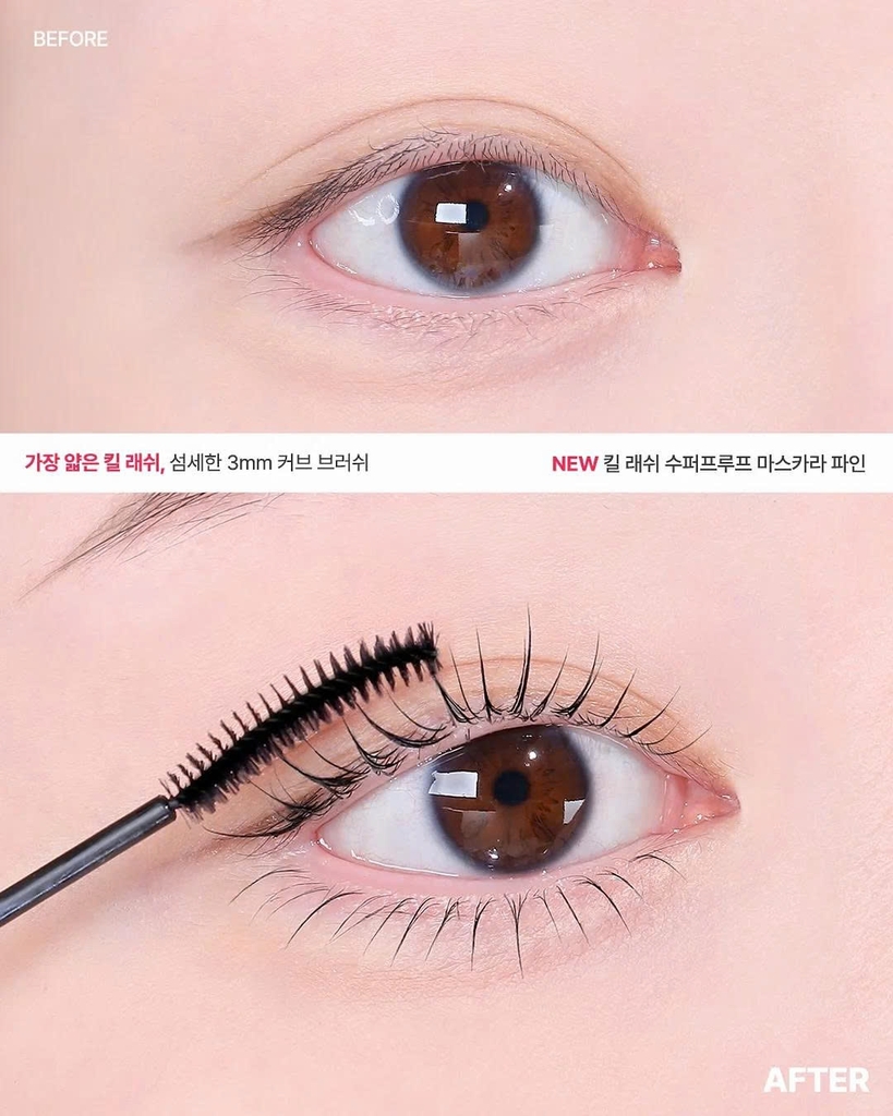 Mascara CLIO kill lash fine (tách set ko hộp) - #01 vanilla black (bản mới - hồng)