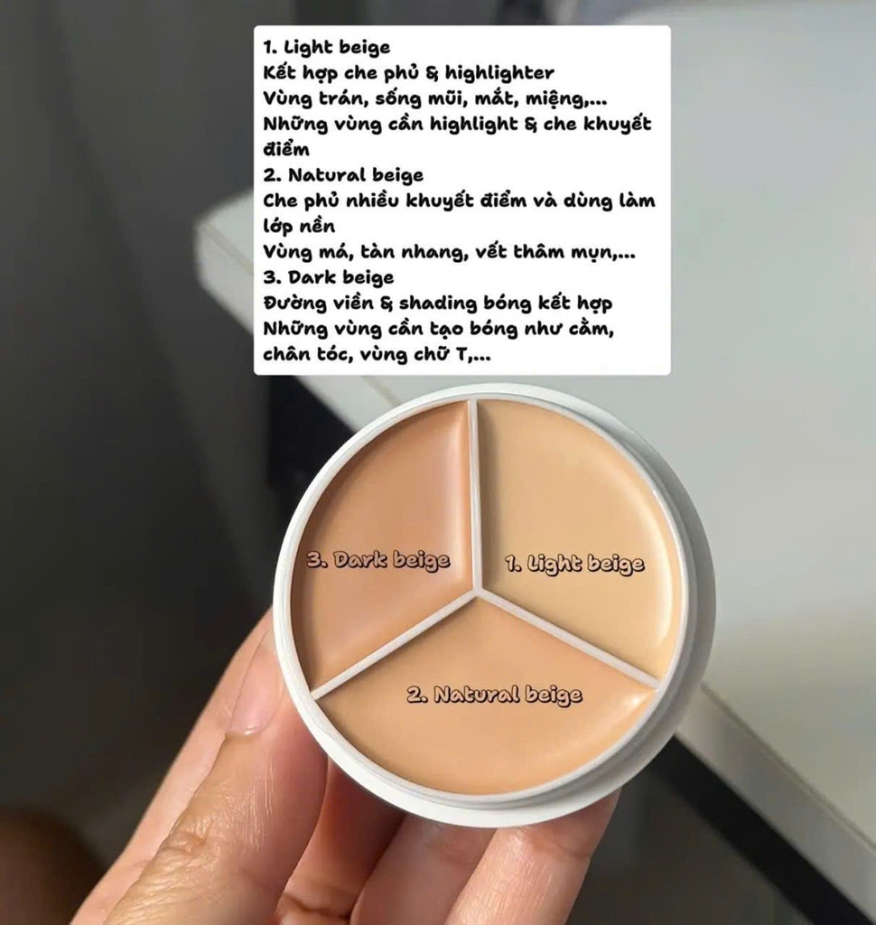 Che khuyết điểm TFIT concealer three-color (tặng cọ + mút) - #01 neutral