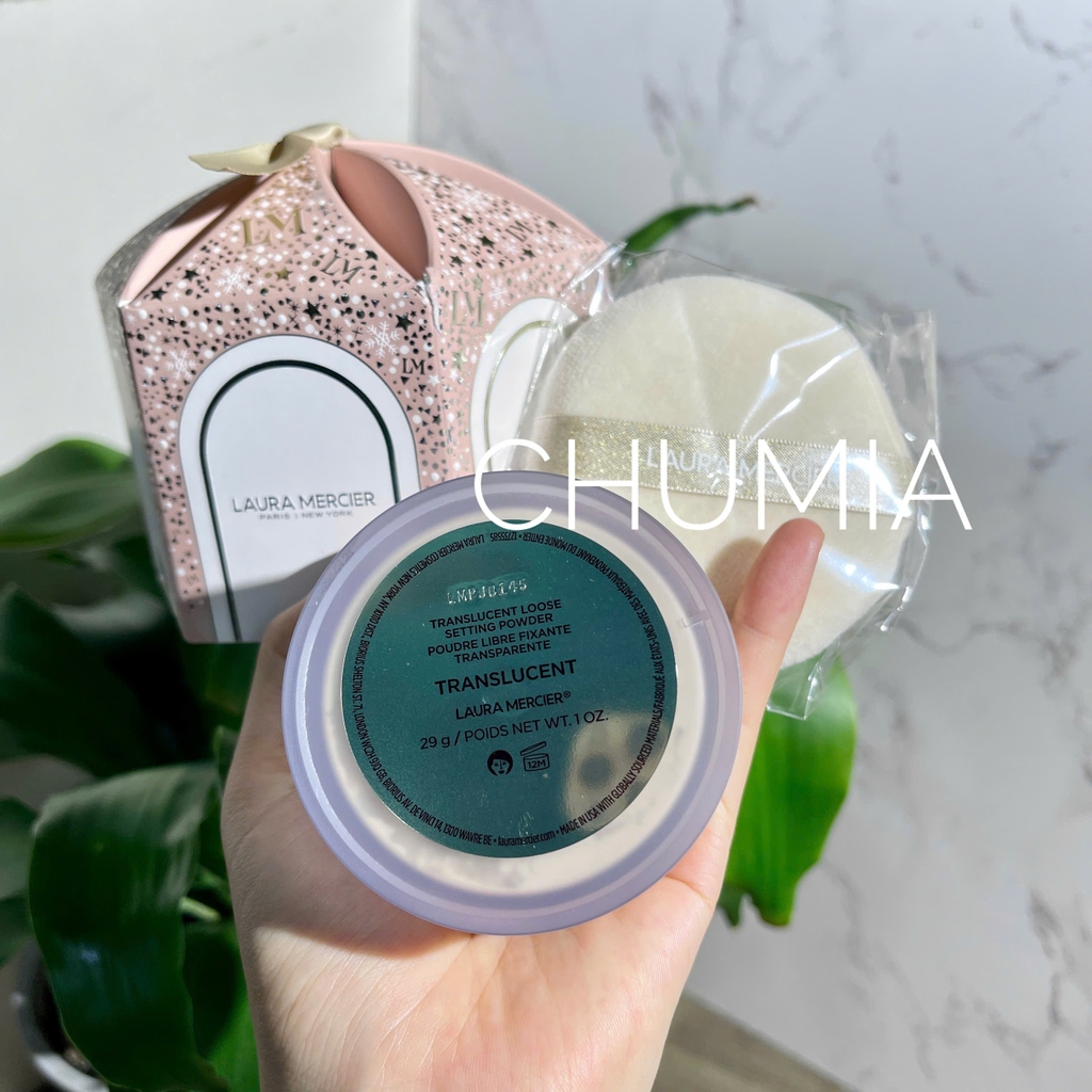 Phấn phủ LAURA divinely flawless (có mút) - #translucent (hộp hồng)