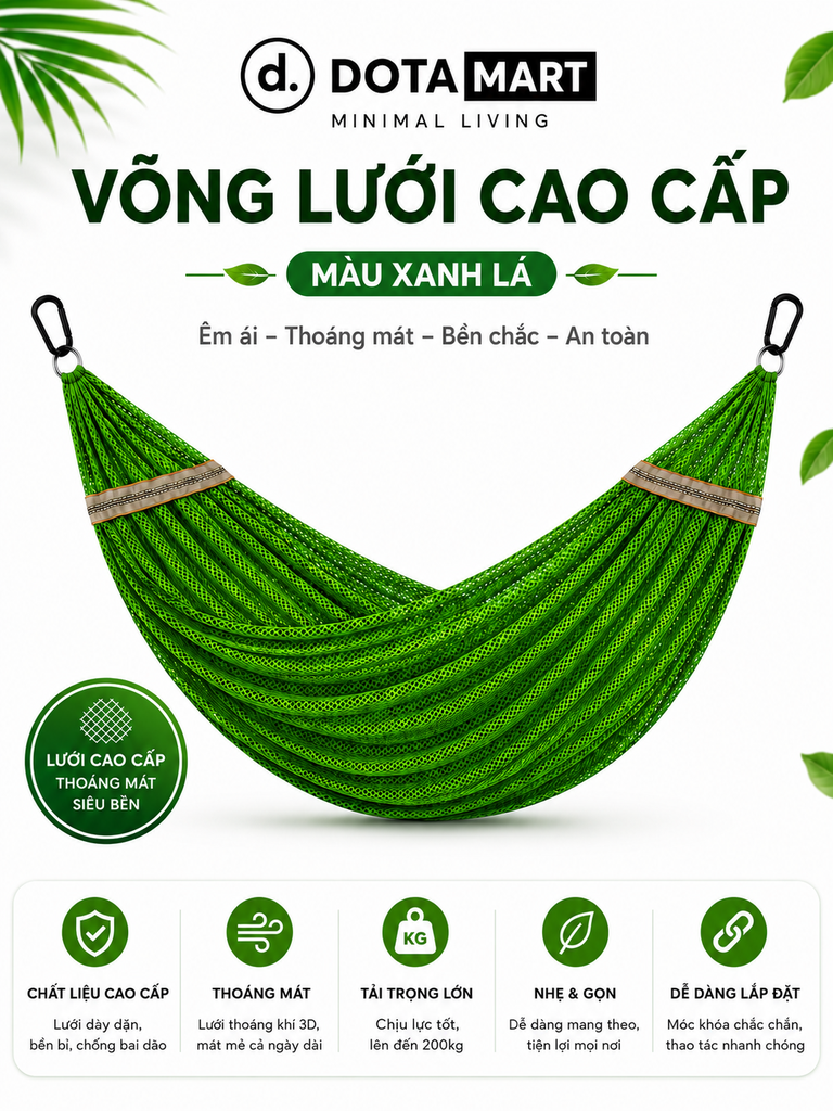 Võng Bán Nguyệt VDT01 DOTAMART - Võng Xếp Thế Hệ Mới Cao Cấp.....