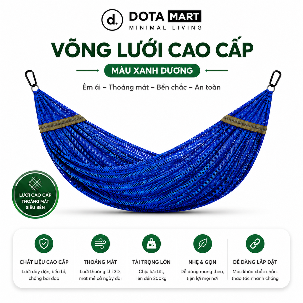 Võng Bán Nguyệt VDT01 DOTAMART - Võng Xếp Thế Hệ Mới Cao Cấp.....