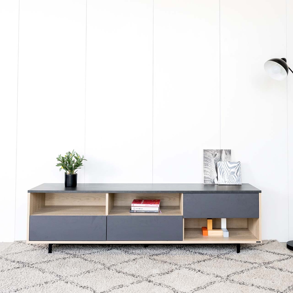 Tủ Kệ TiVi Gỗ LEEDS 701 – Phong Cách Công Nghiệp, Chân Sắt Sơn Tĩnh Điện, Hiện Đại | Decoraz.vn