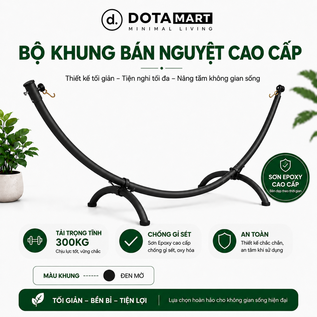Võng Bán Nguyệt VDT01 DOTAMART - Võng Xếp Thế Hệ Mới Cao Cấp.....