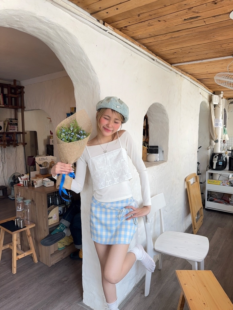 Váy caro xanh