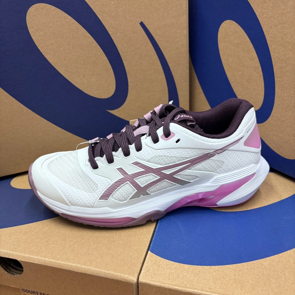 Giày Pickleball Nữ ASICS Solution Speed FF 4 Trắng Hồng 1042A307-102