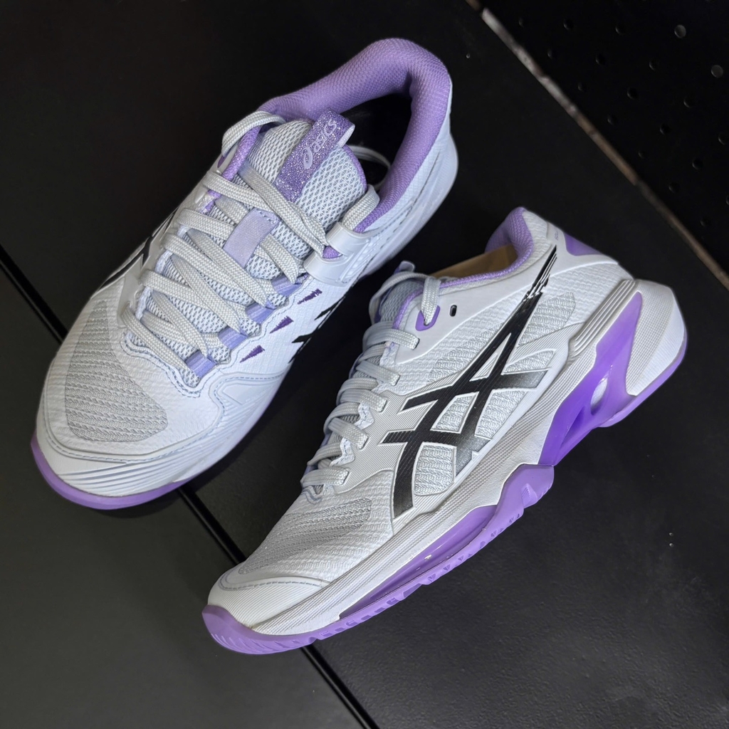 Giày Pickleball ASICS SOLUTION SPEED FF 4 NIGHT ENERGY Nữ – Xanh Tím/Bạc – 1042A313-400