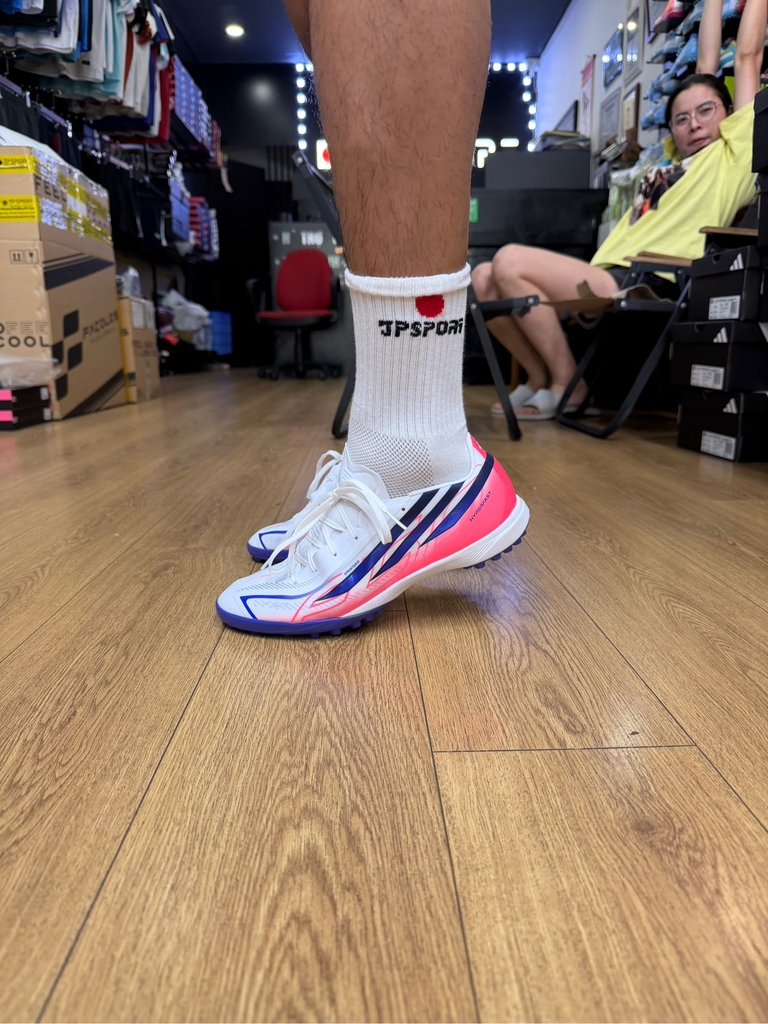 Giày Đá Bóng adidas F50 Hyperfast League TF - Trắng/Xanh/Đỏ - KJ3434