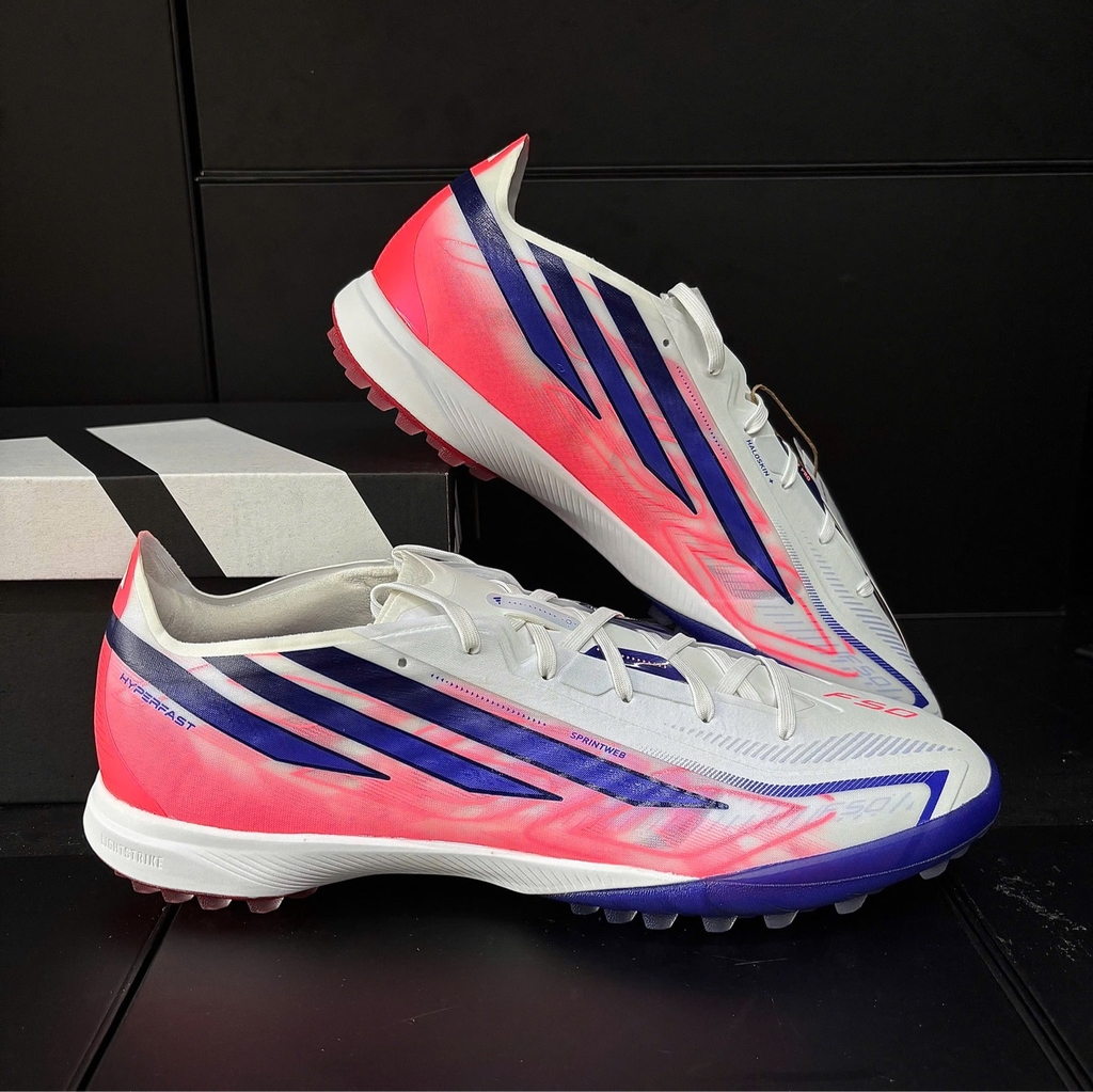 Giày Đá Bóng adidas F50 Hyperfast Pro TF KJ6092 – Trắng/Hồng/Tím
