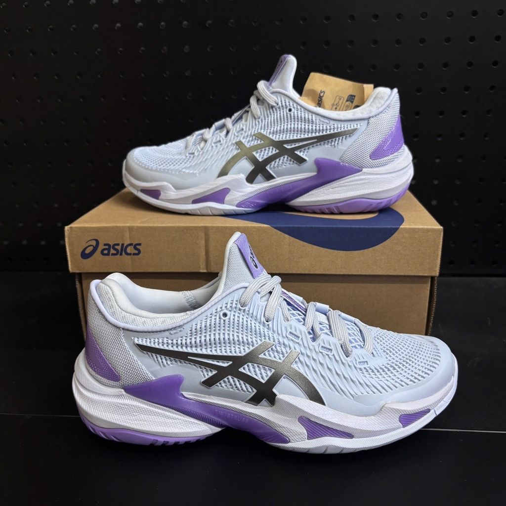 Giày Pickleball ASICS COURT FF 3 NIGHT ENERGY Nữ – Xanh Tím/Bạc – 1042A332-400