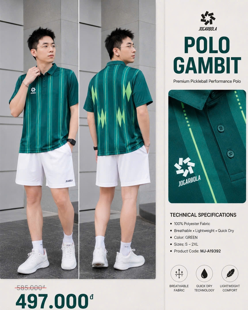 Áo Polo Thể Thao Jogarbola Gambit
