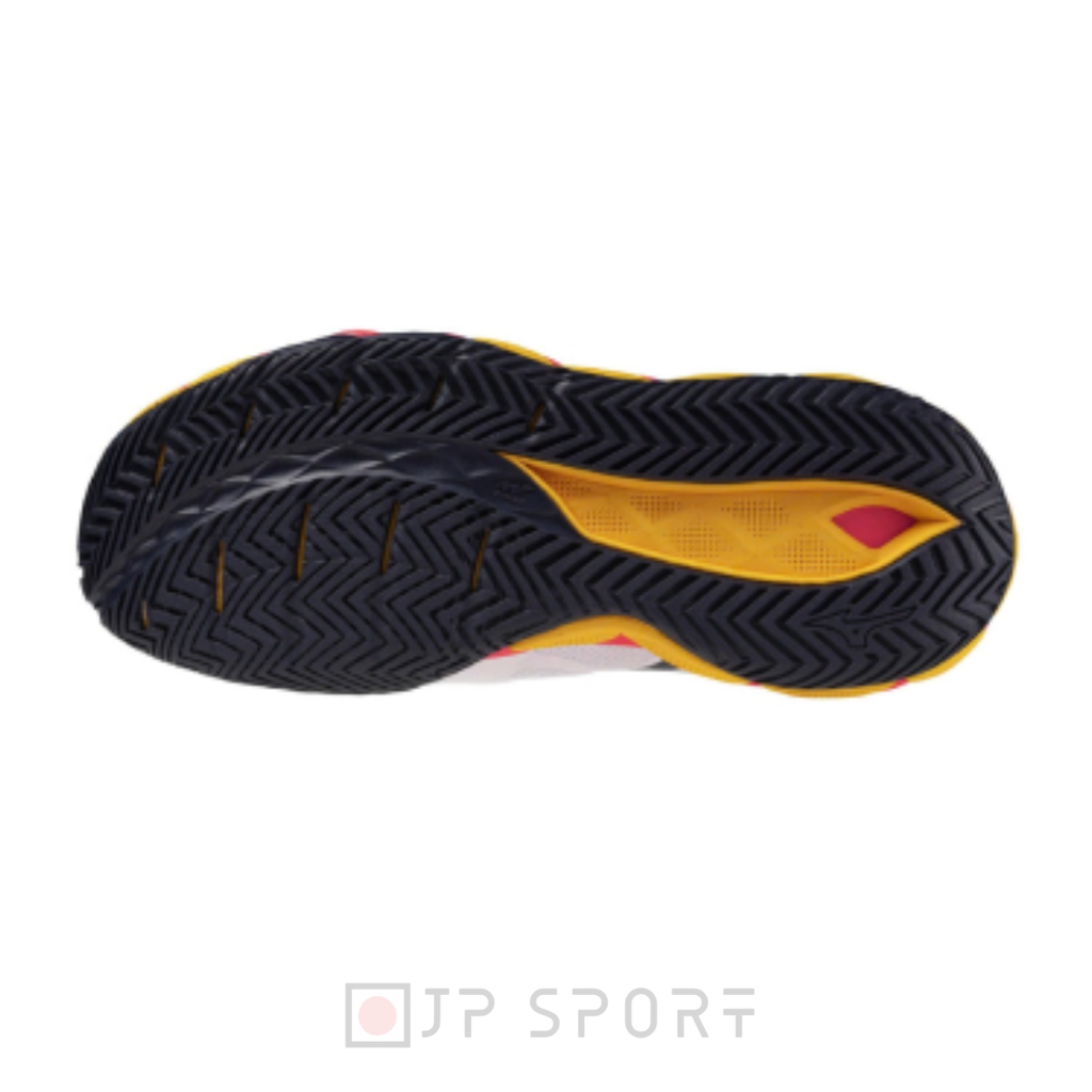 Giày Pickleball và Tennis Mizuno Wave Enforce Tour 2 AC Trắng/Cam/Vàng