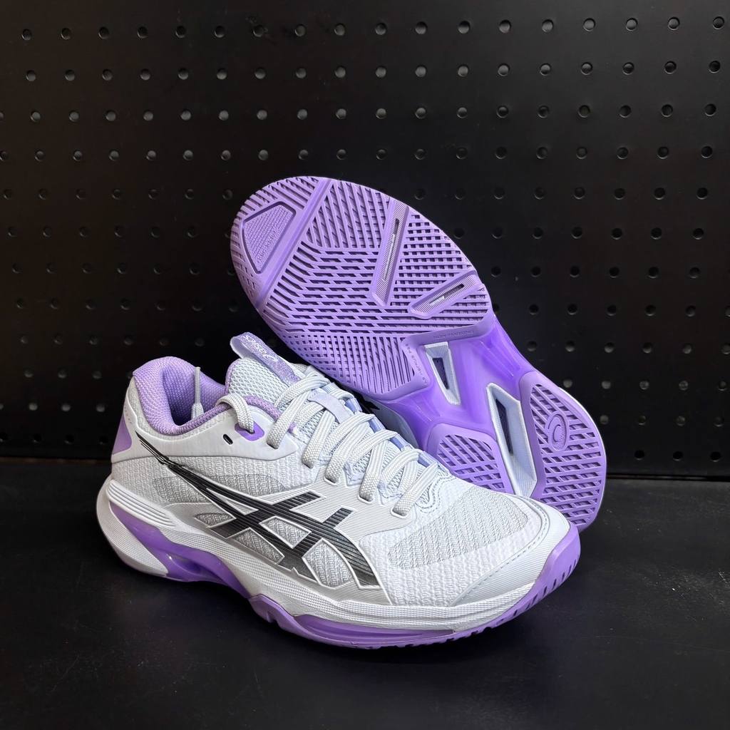 Giày Pickleball ASICS SOLUTION SPEED FF 4 NIGHT ENERGY Nữ – Xanh Tím/Bạc – 1042A313-400