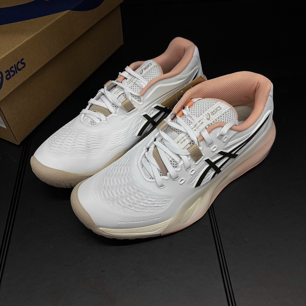 Giày Pickleball Nữ ASICS GEL-RESOLUTION X White/Black Coffee 1042A279-109