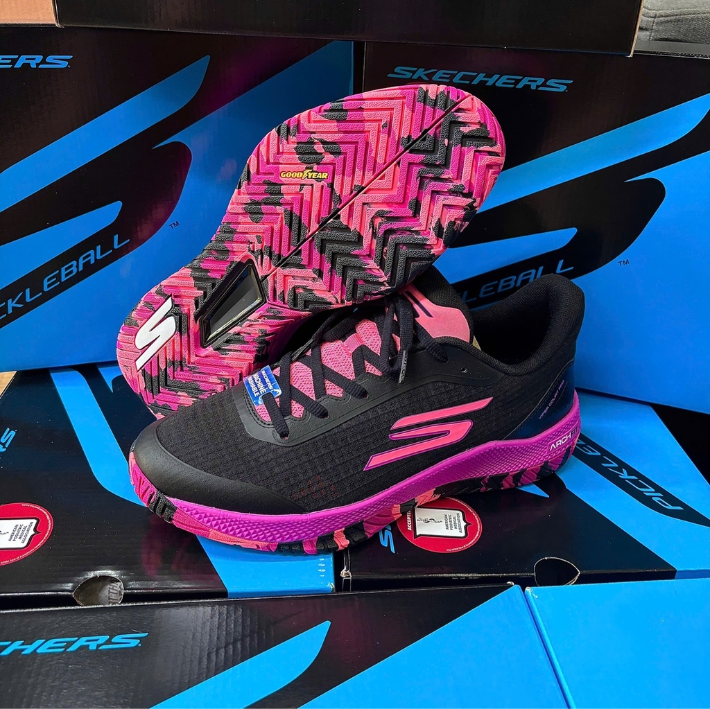 Giày Pickleball Nam Skechers Viper Court Pro Black/Pink 246069-BKHP