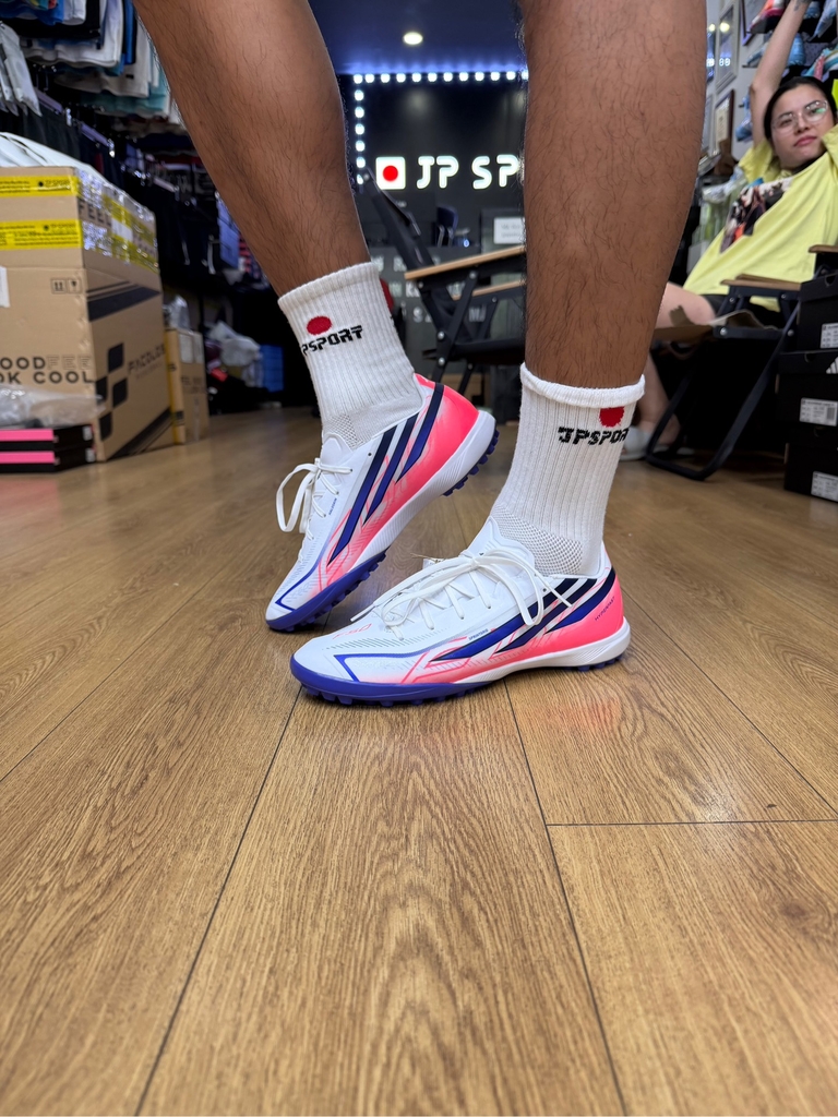 Giày Đá Bóng adidas F50 Hyperfast League TF - Trắng/Xanh/Đỏ - KJ3434