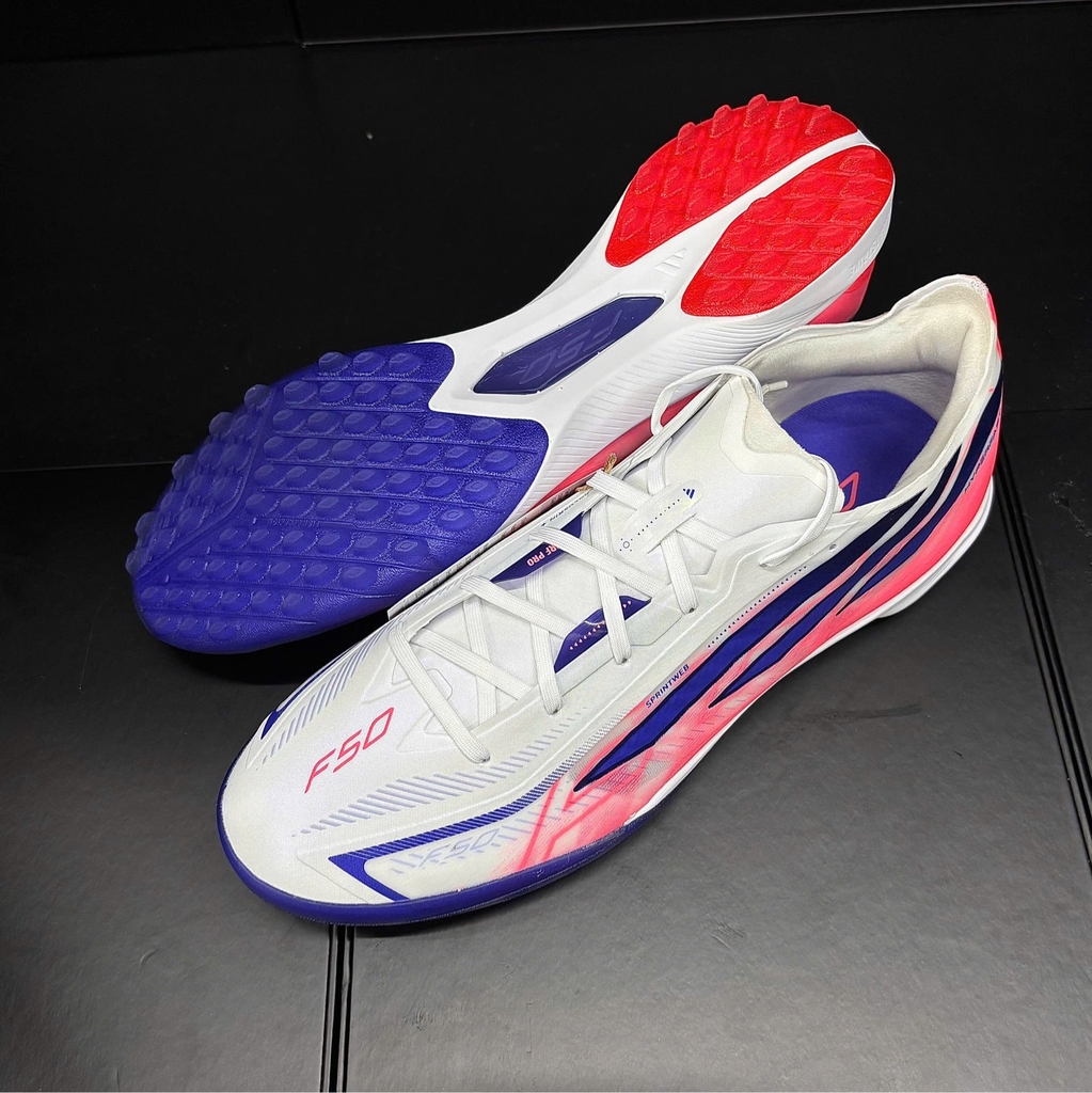 Giày Đá Bóng adidas F50 Hyperfast Pro TF KJ6092 – Trắng/Hồng/Tím