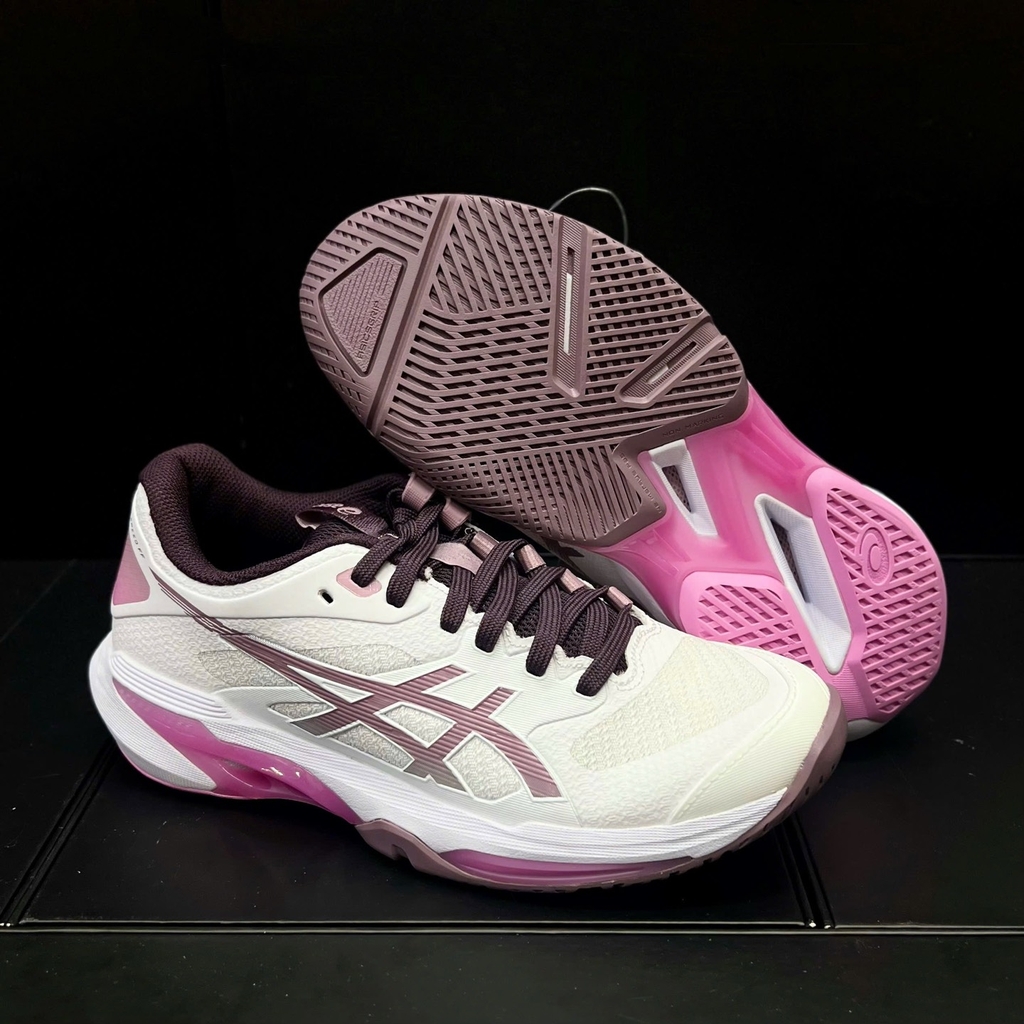 Giày Pickleball Nữ ASICS Solution Speed FF 4 Trắng Hồng 1042A307-102