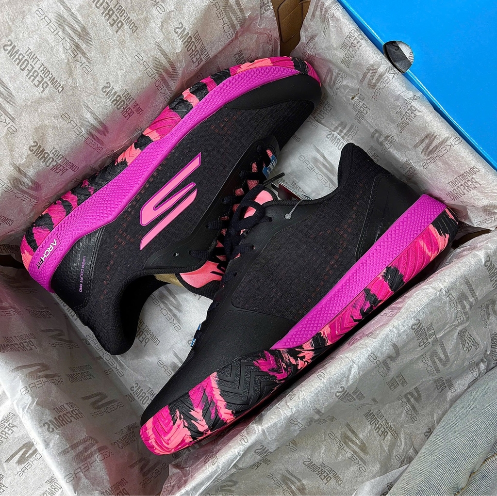 Giày Pickleball Nam Skechers Viper Court Pro Black/Pink 246069-BKHP