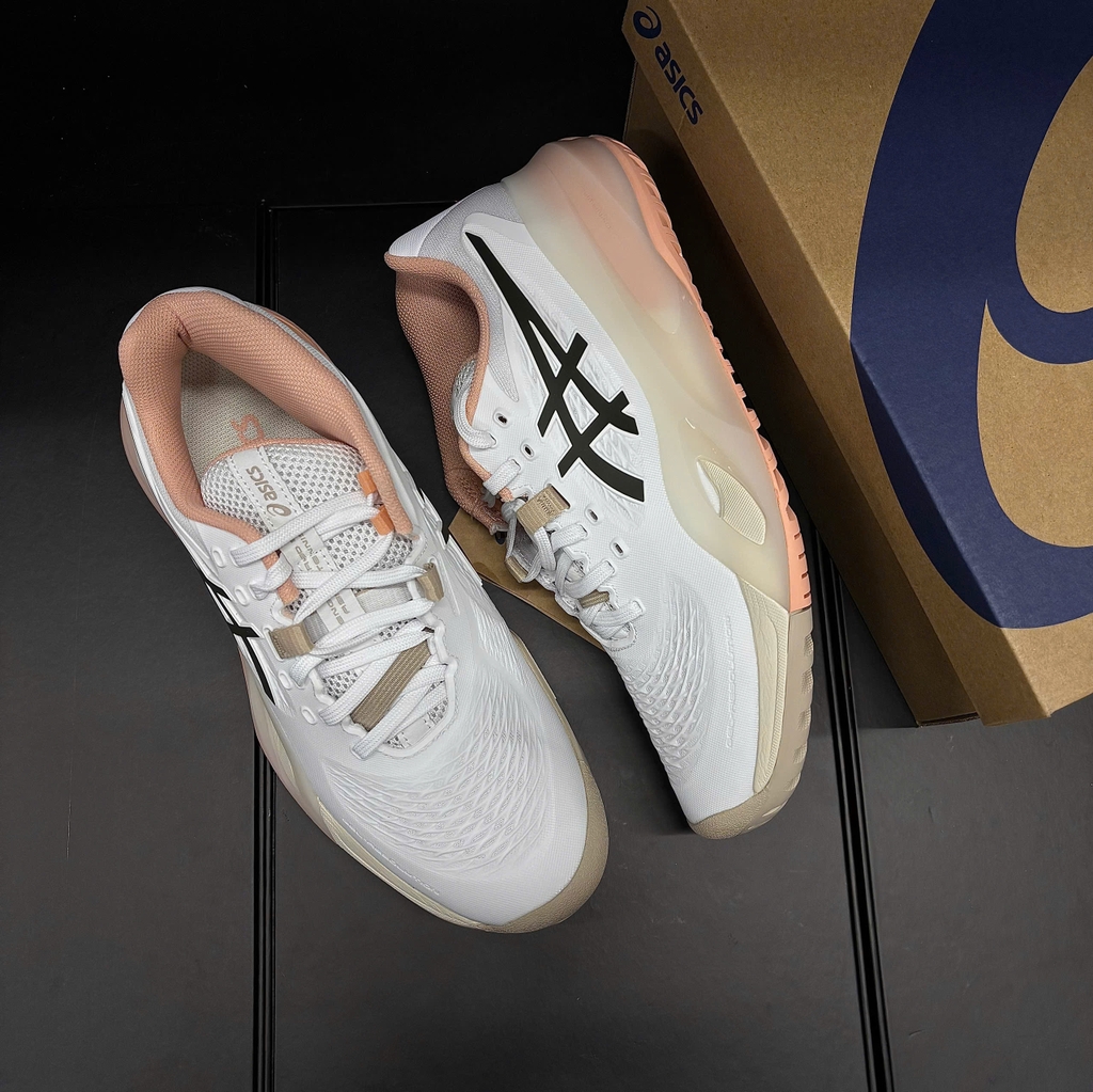 Giày Pickleball Nữ ASICS GEL-RESOLUTION X White/Black Coffee 1042A279-109