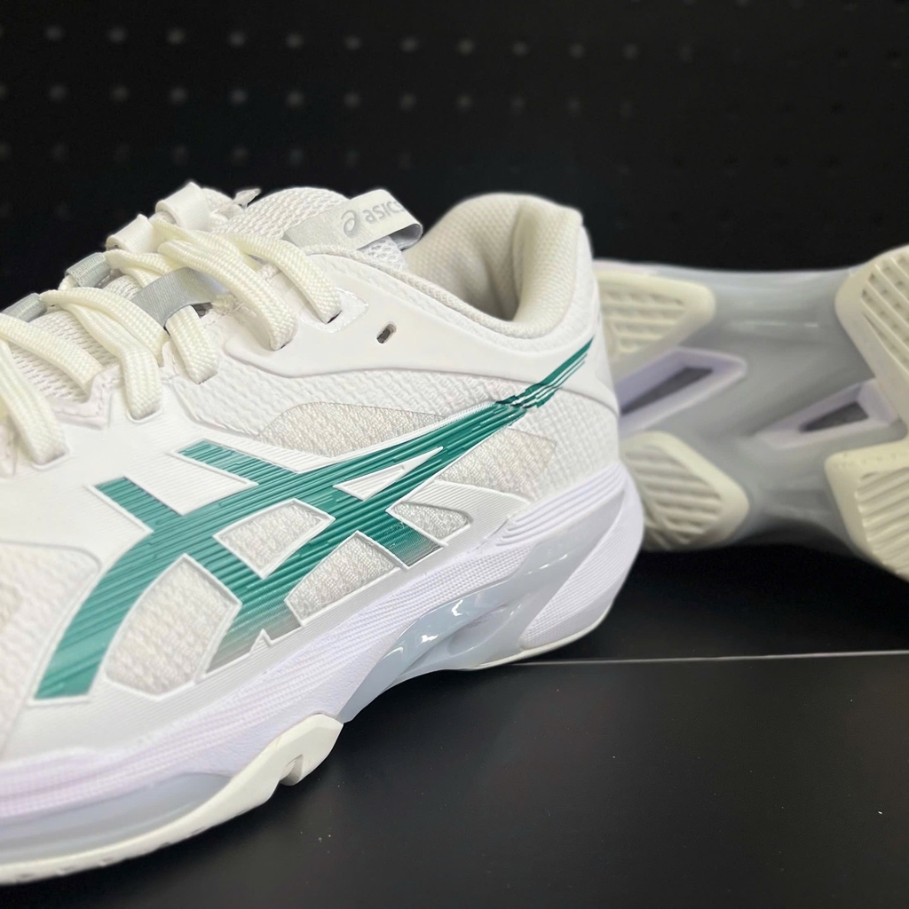 Giày Pickleball ASICS Solution Speed FF 4 Nam – Trắng/Xanh Lá – 1041A532-103