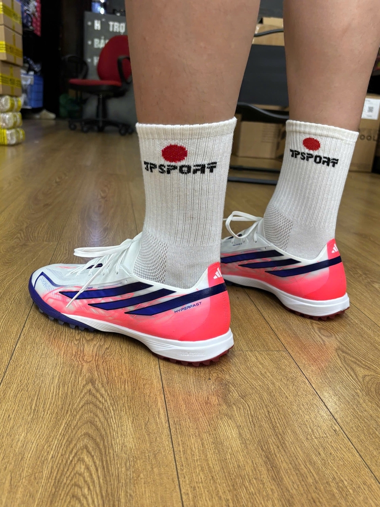 Giày Đá Bóng adidas F50 Hyperfast Pro TF KJ6092 – Trắng/Hồng/Tím