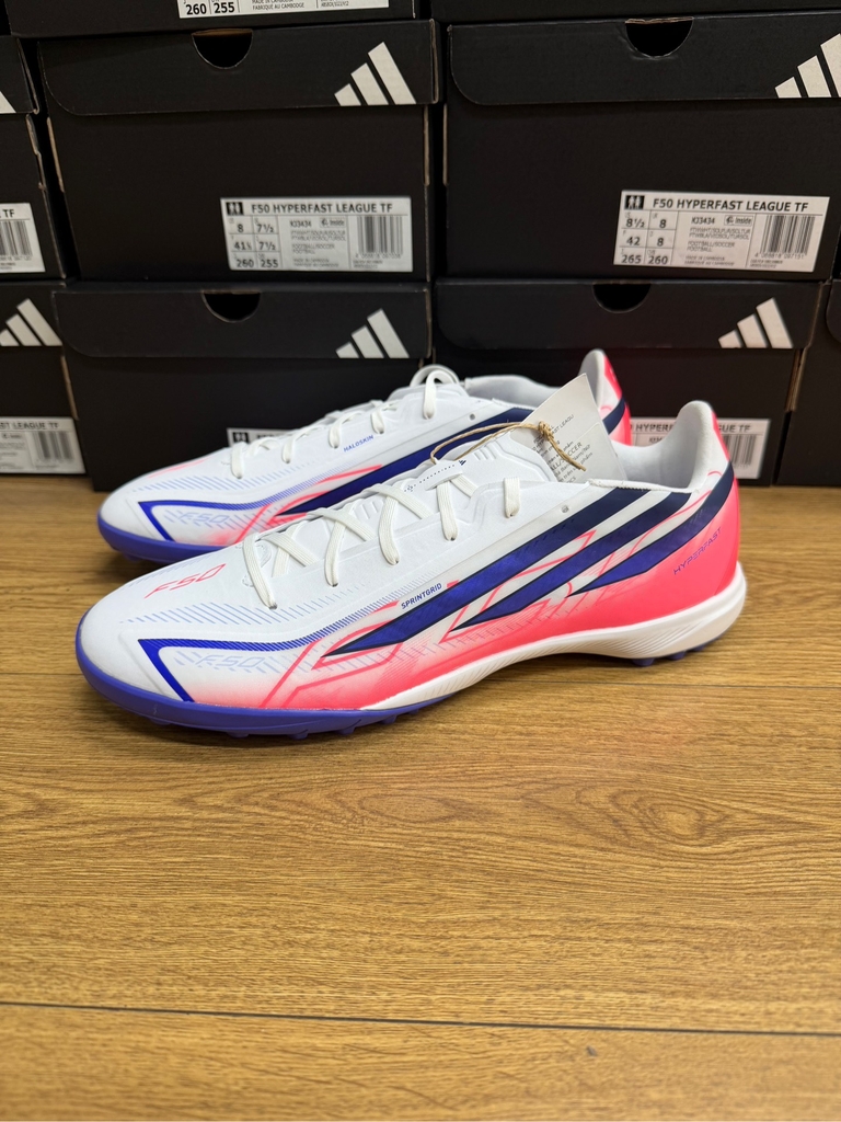 Giày Đá Bóng adidas F50 Hyperfast League TF - Trắng/Xanh/Đỏ - KJ3434