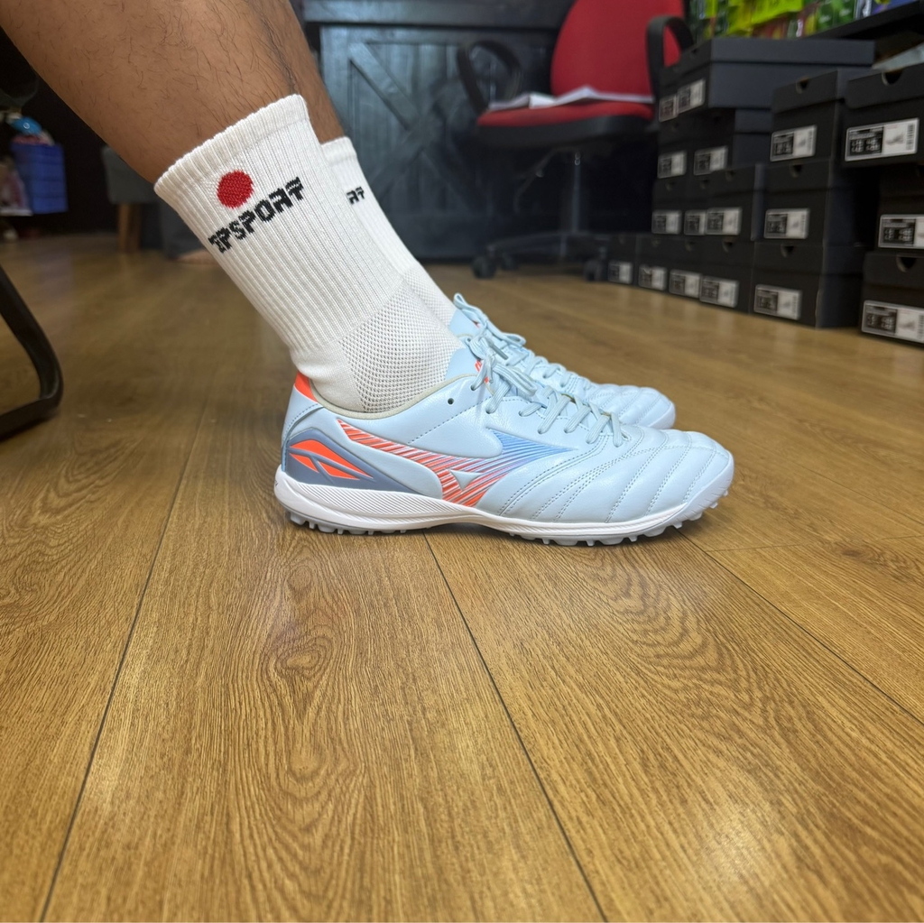 Giày Đá Bóng Mizuno Morelia Neo 5 Pro TF – Xanh Nhạt/Cam – P1GD268422