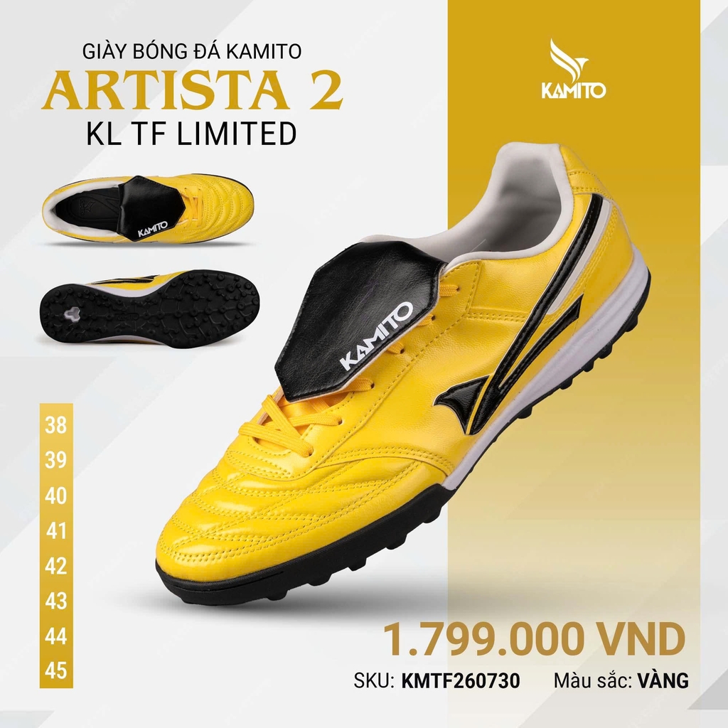 Giày Bóng Đá Artista 2 KL TF Limited VÀNG