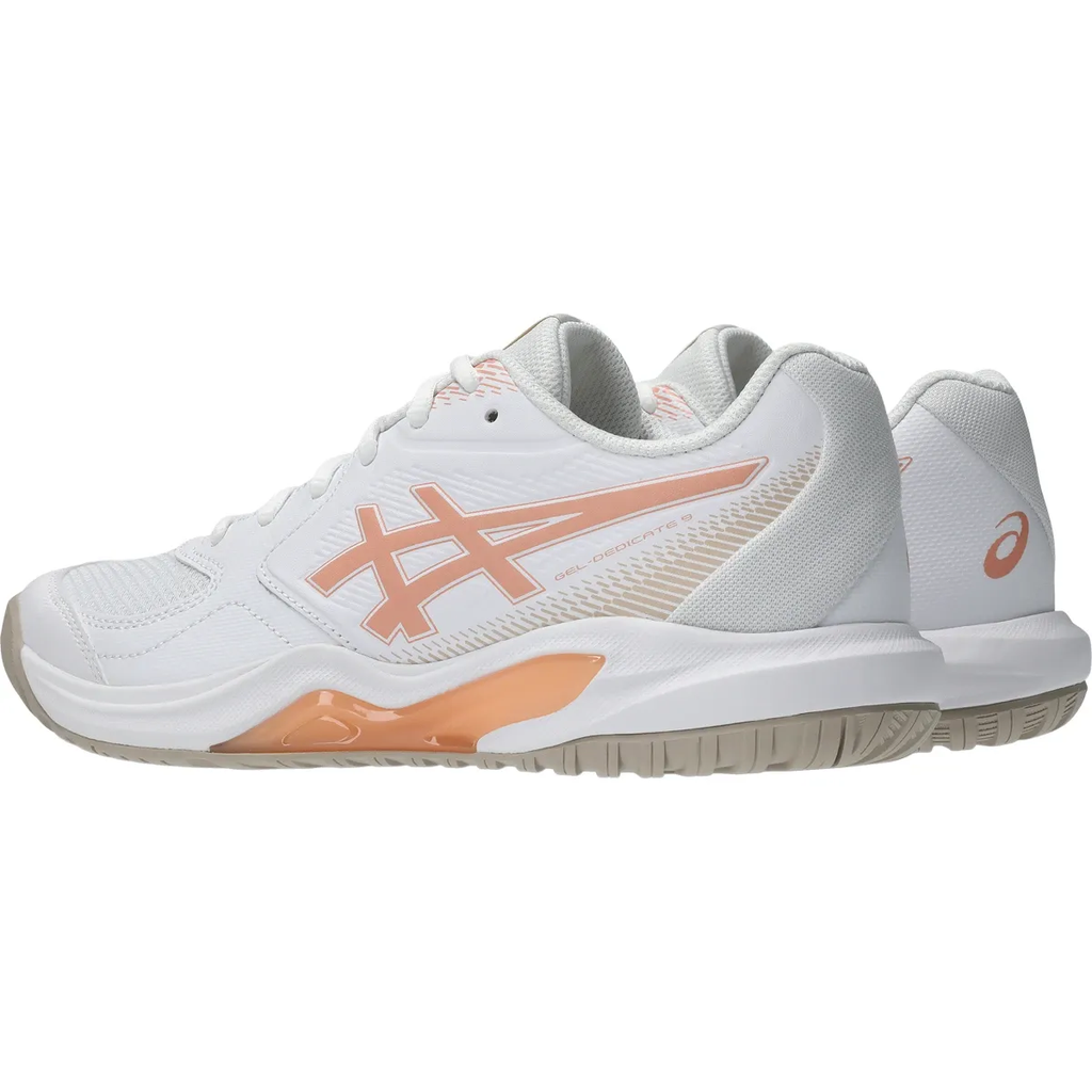 Giày Pickleball Nữ ASICS GEL-DEDICATE 9 White/Cantaloupe - 1042A316-100