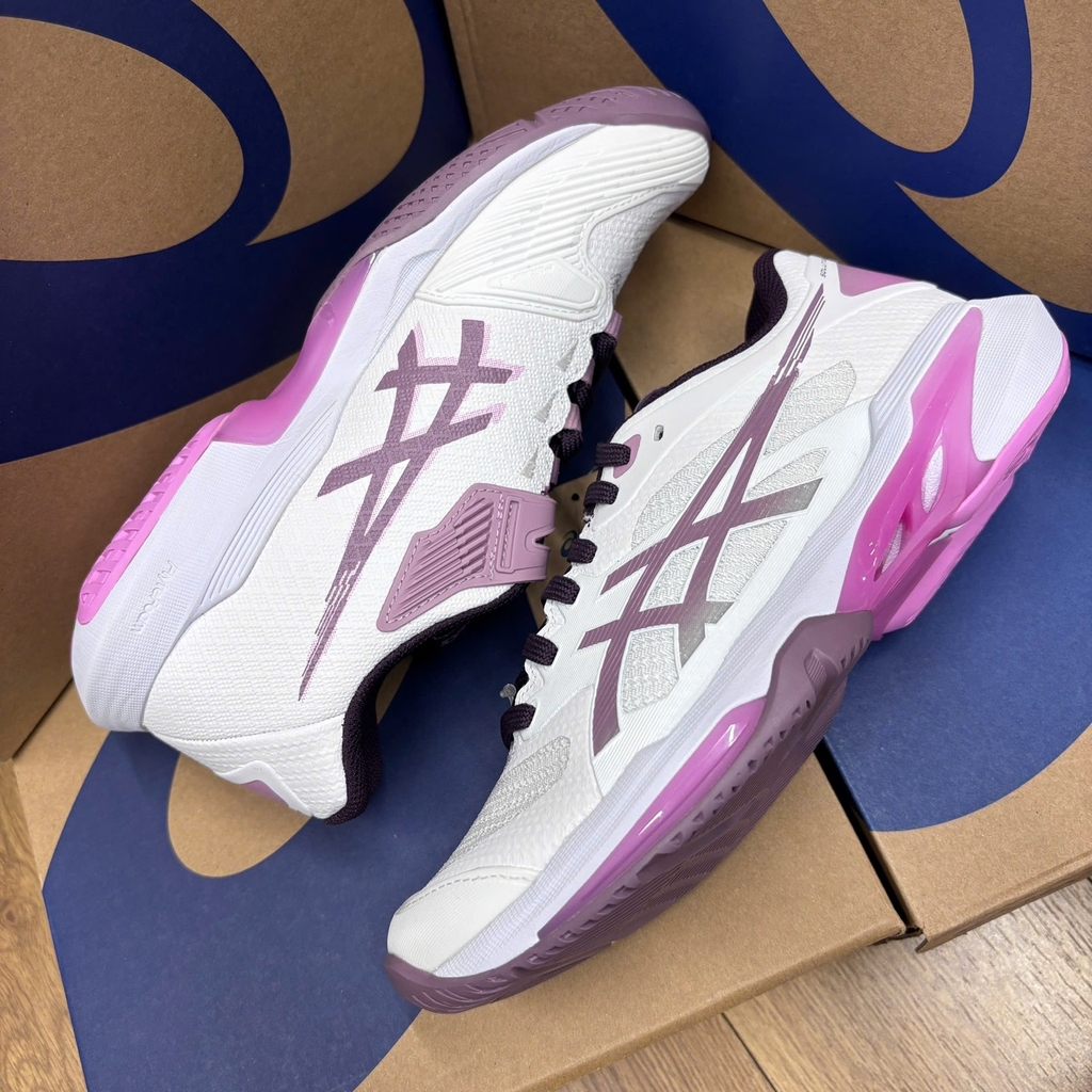 Giày Pickleball Nữ ASICS Solution Speed FF 4 Trắng Hồng 1042A307-102