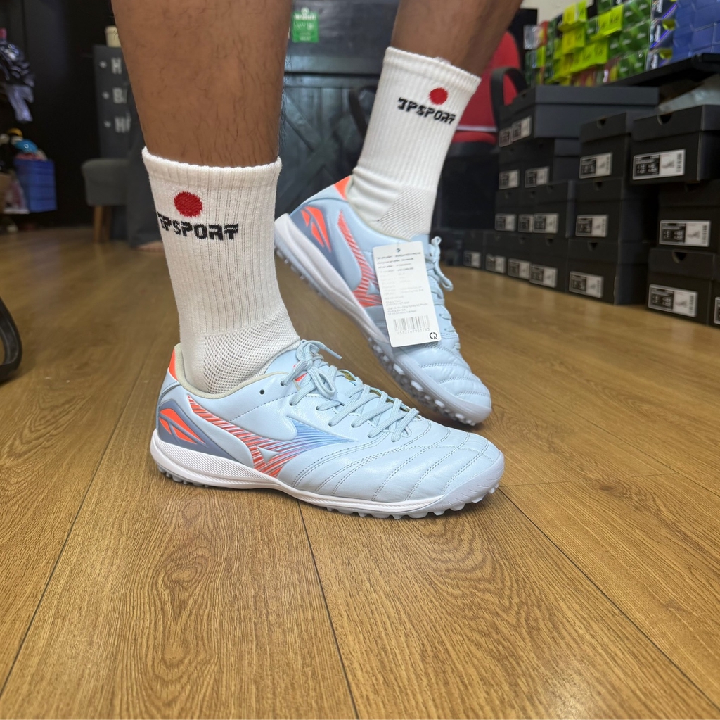 Giày Đá Bóng Mizuno Morelia Neo 5 Pro TF – Xanh Nhạt/Cam – P1GD268422