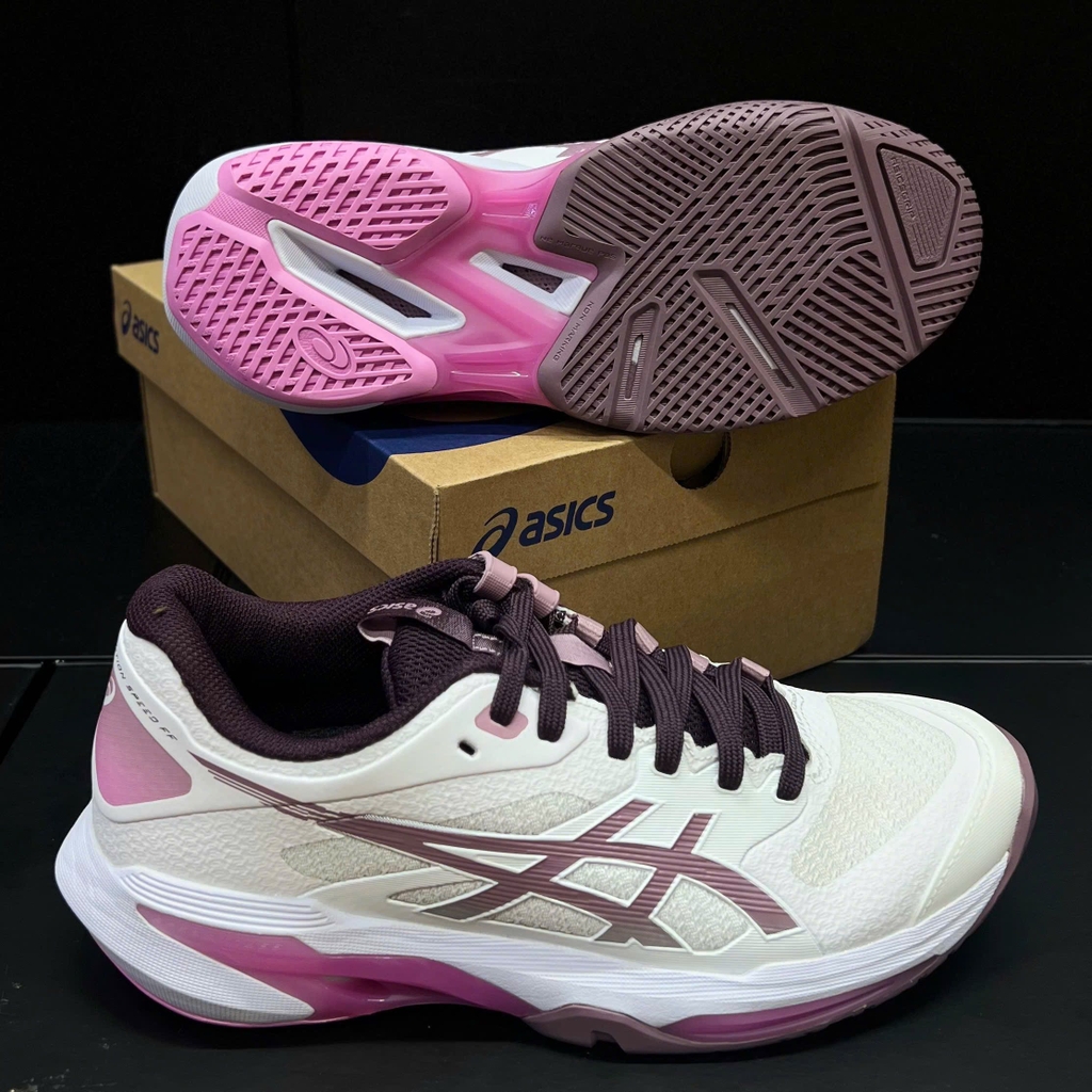 Giày Pickleball Nữ ASICS Solution Speed FF 4 Trắng Hồng 1042A307-102