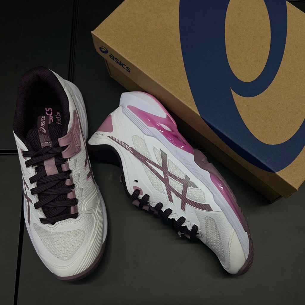 Giày Pickleball Nữ ASICS Solution Speed FF 4 Trắng Hồng 1042A307-102