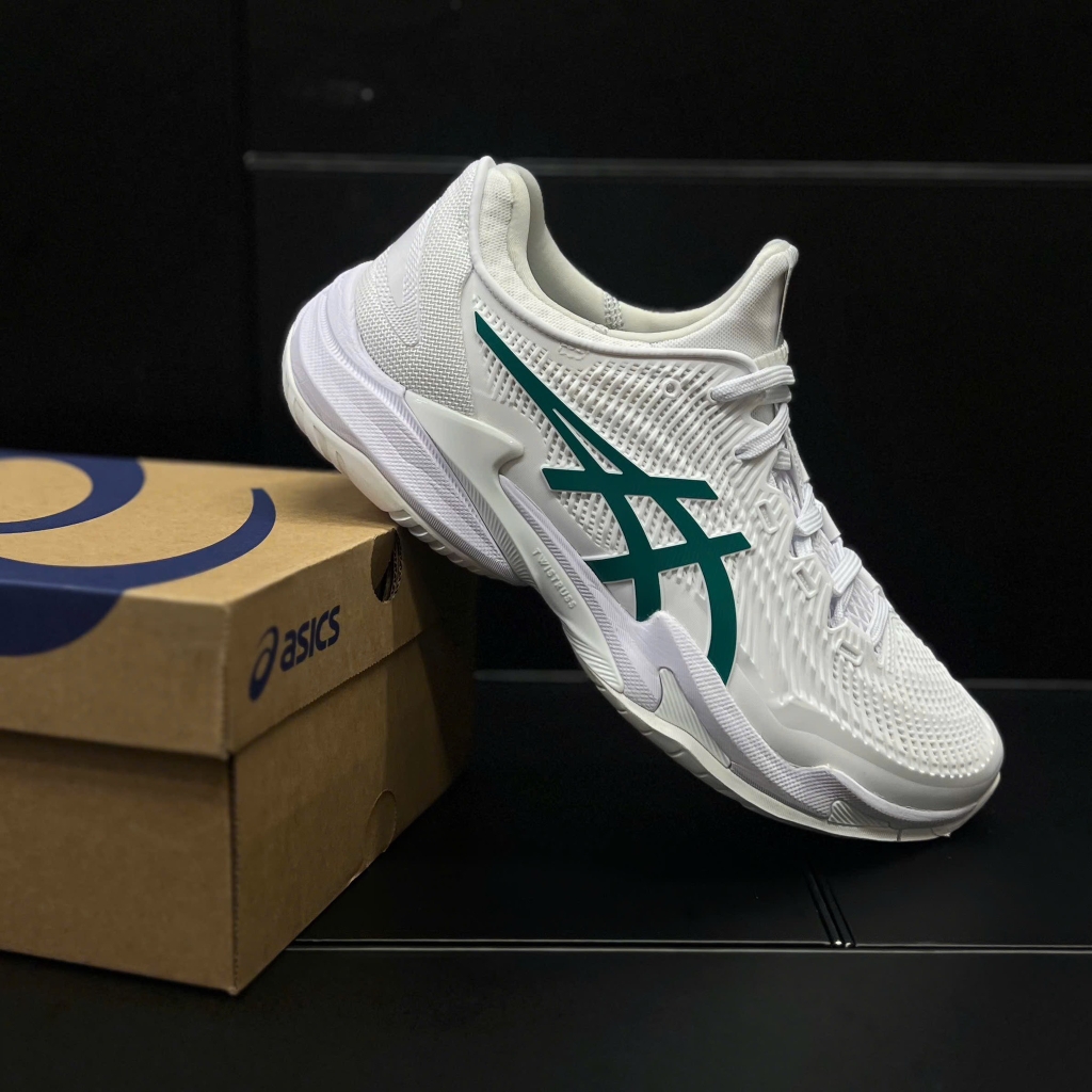 Giày Pickleball Nam ASICS COURT FF 3 Trắng Xanh Lá 1041A574-100