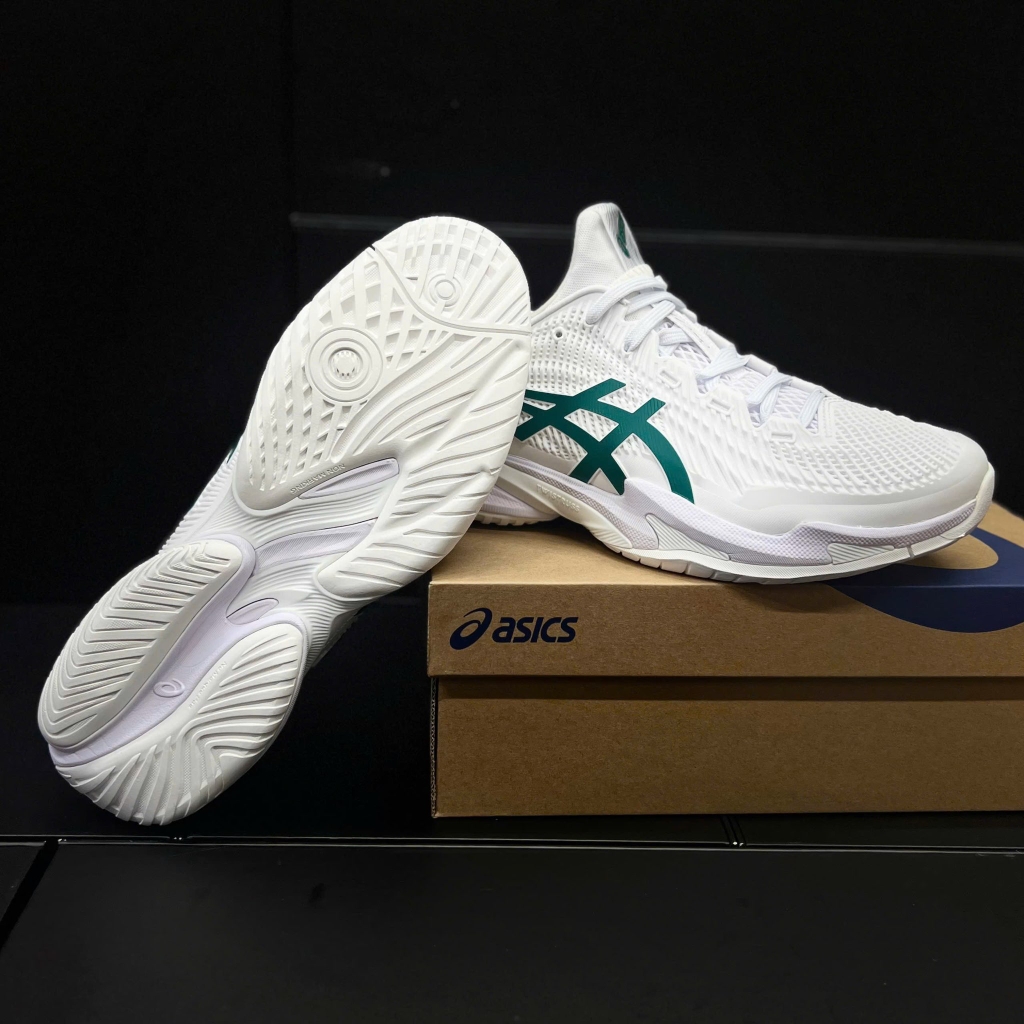 Giày Pickleball Nam ASICS COURT FF 3 Trắng Xanh Lá 1041A574-100