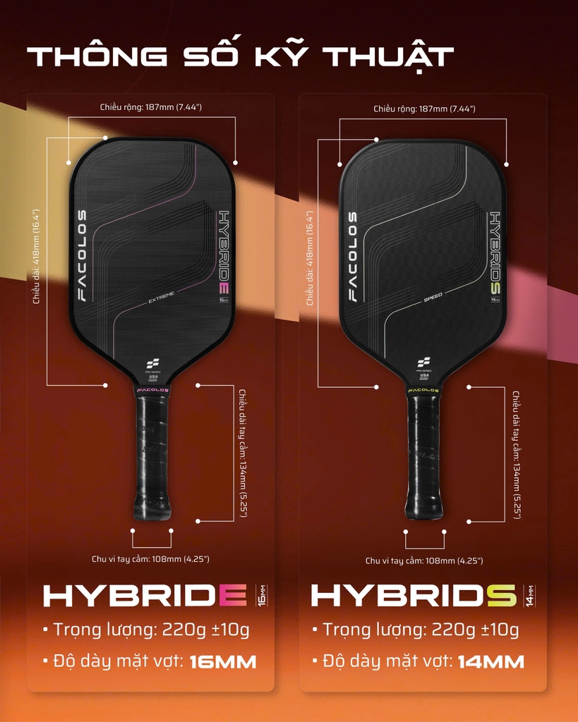 Vợt Pickleball Pro Series – Hybrid 2.0
