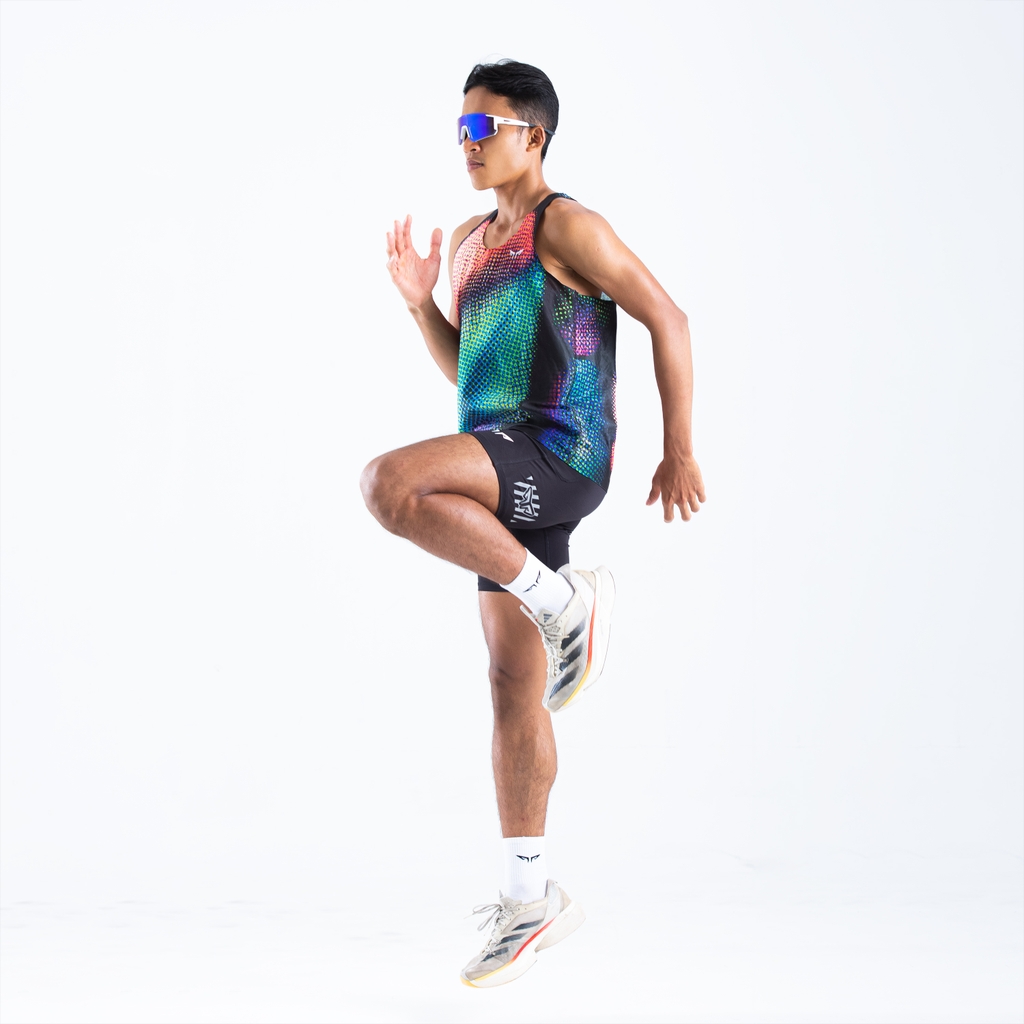 Áo Singlet Chạy Bộ Nam Premium Wolf Active Luminary W276, Công nghệ Seamless & Flatlock