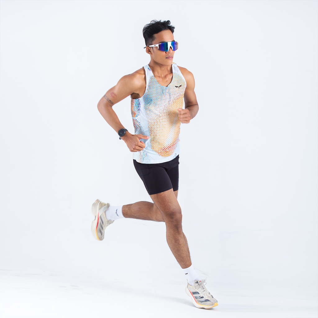 Áo Singlet Chạy Bộ Nam Premium Wolf Active Luminary W276, Công nghệ Seamless & Flatlock