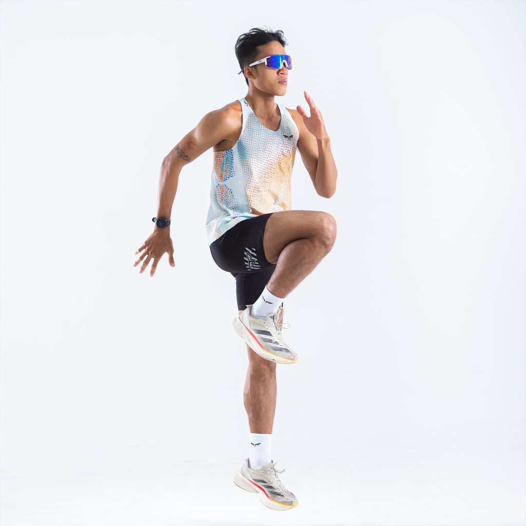 Áo Singlet Chạy Bộ Nam Premium Wolf Active Luminary W276, Công nghệ Seamless & Flatlock