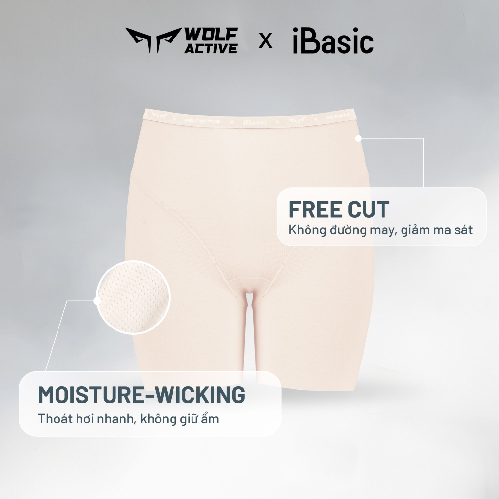 Quần Lót Nữ Thể Thao Không Đường May Wolf Active x IBasic PANW190 Form Boxer Free Cut, Thoáng Khí