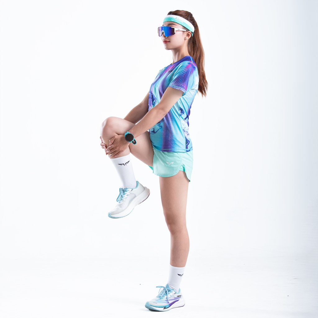 Áo Thun Chạy Bộ Nữ Wolf Active Light Fern W263, Chất Vải Wolf Active Mỏng Nhẹ, Tôn Dáng, Mát Mẻ