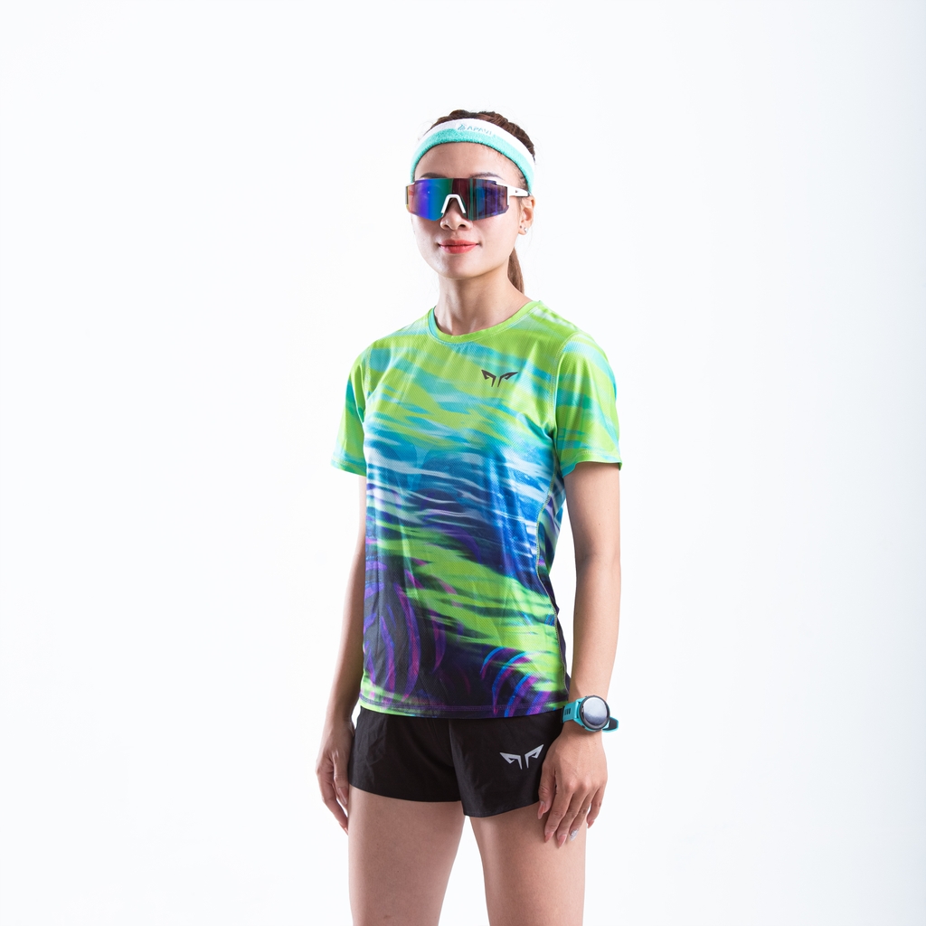 Áo Thun Chạy Bộ Nữ Wolf Active The Leaf W264, Thiết Kế Đẹp Mắt, Chất Vải Mỏng Nhẹ, Nhanh Khô