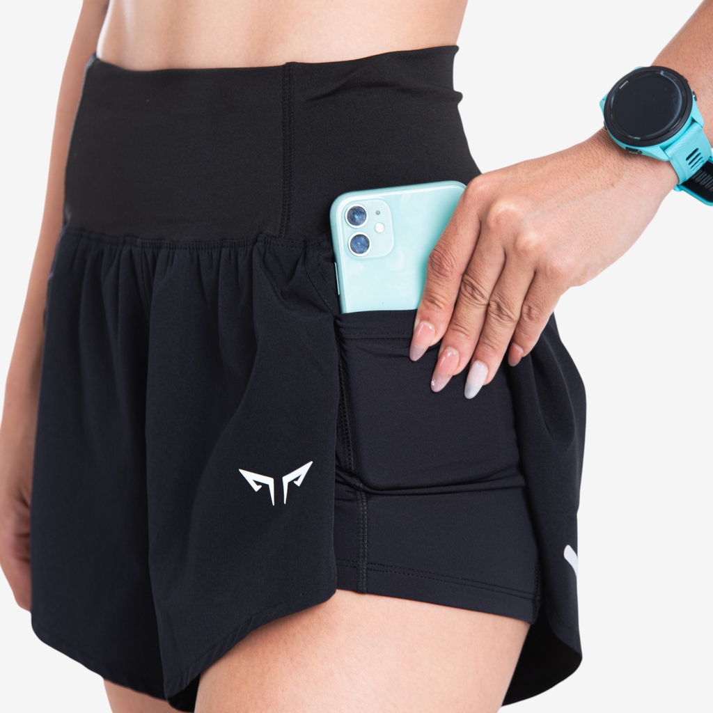 Quần 2 Lớp Chạy Bộ Nữ Wolf Fly 270, Quần Chạy Siêu Nhẹ, Xẻ Tà Thoải Mái Bứt Tốc