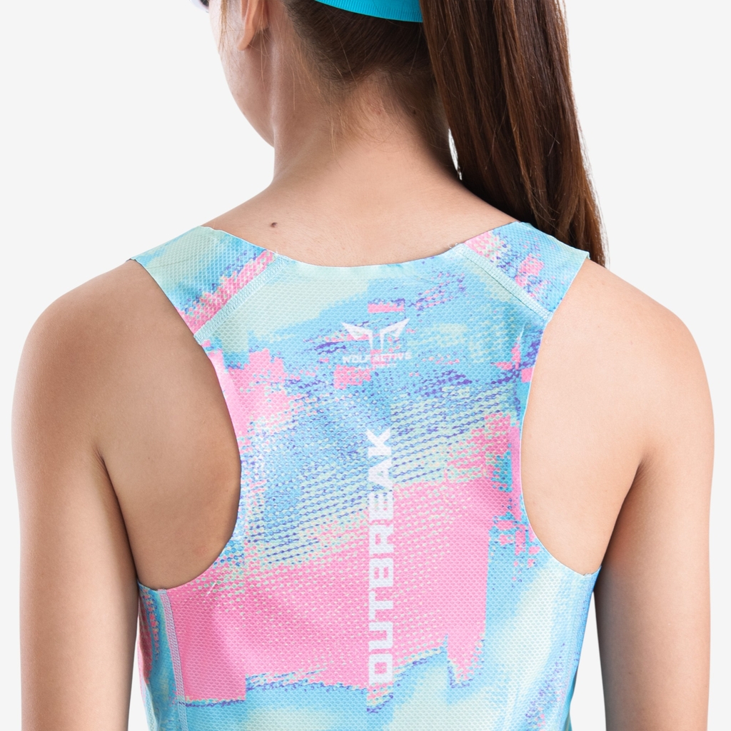 Áo Singlet Chạy Bộ Nữ Premium Wolf Active Outbreak W04, Công Nghệ Seamless & Flatlock, Nhanh Khô