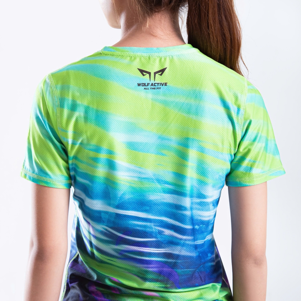 Áo Thun Chạy Bộ Nữ Wolf Active The Leaf W264, Thiết Kế Đẹp Mắt, Chất Vải Mỏng Nhẹ, Nhanh Khô